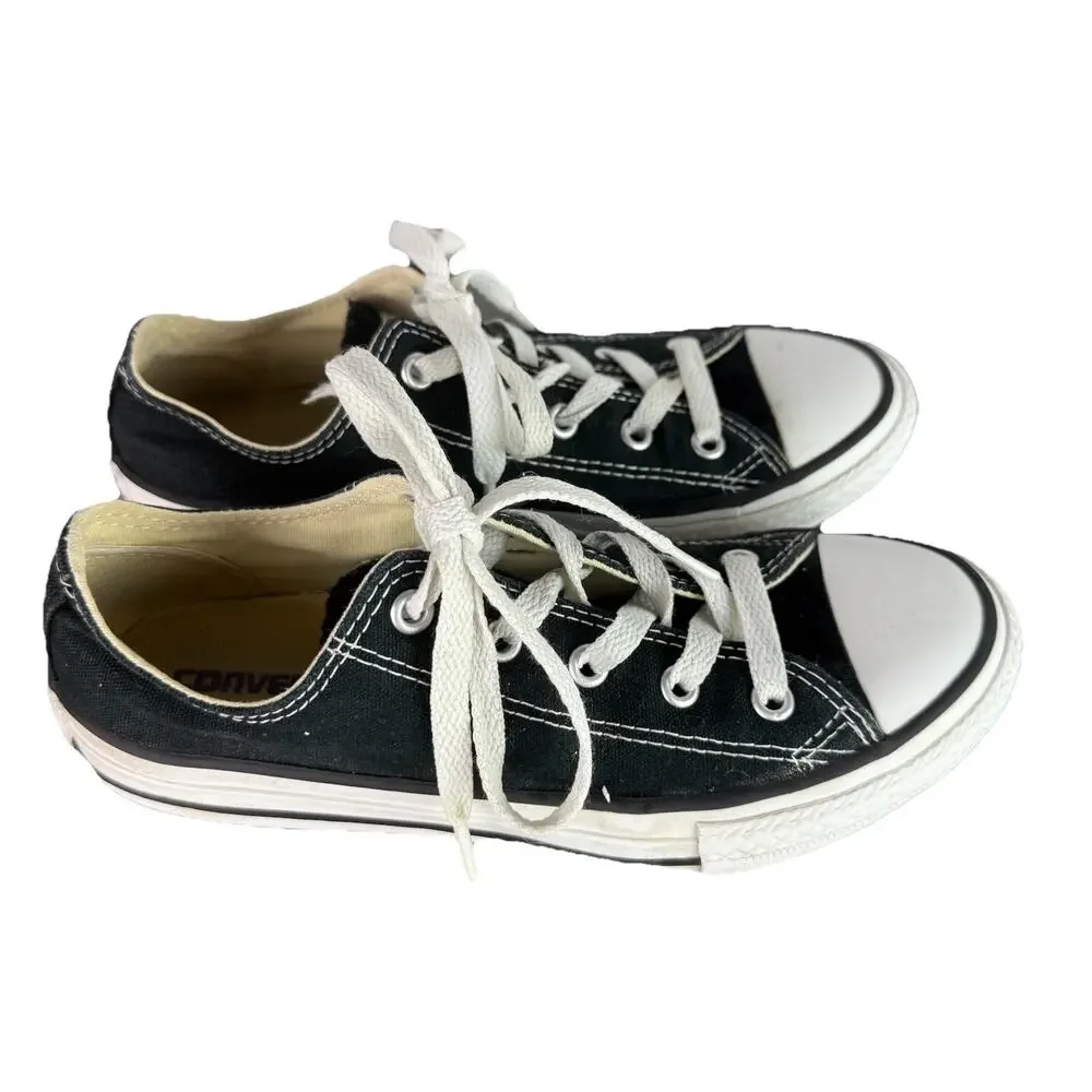 Converse All Star‎ Chuck Taylor Youth Size 2 Shoes Black White Low Top Sneakers